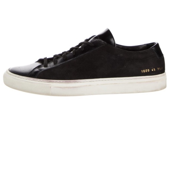 Common Projects Black Leather Suede Sneakers 12 45
